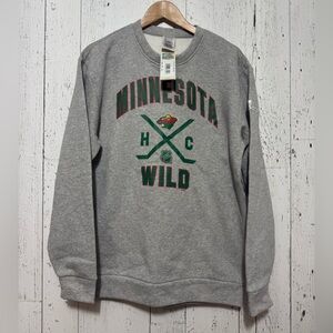 Adidas Gray Minnesota Wild Crewneck Sweater